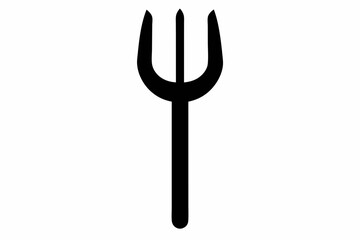 Pitchfork silhouette, Pitchfork icon vector, Devil pitchfork silhouette