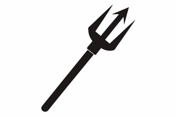 Pitchfork silhouette, Pitchfork icon vector, Devil pitchfork silhouette