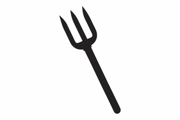 Pitchfork silhouette, Pitchfork icon vector, Devil pitchfork silhouette