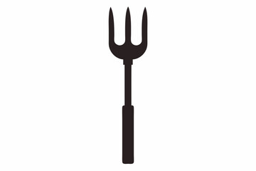 Pitchfork silhouette, Pitchfork icon vector, Devil pitchfork silhouette
