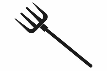 Pitchfork silhouette, Pitchfork icon vector, Devil pitchfork silhouette