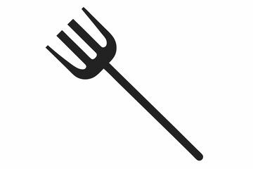 Pitchfork silhouette, Pitchfork icon vector, Devil pitchfork silhouette