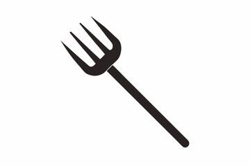 Pitchfork silhouette, Pitchfork icon vector, Devil pitchfork silhouette