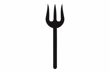 Pitchfork silhouette, Pitchfork icon vector, Devil pitchfork silhouette