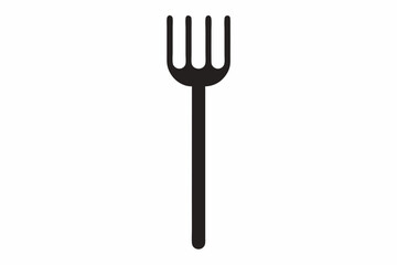 Pitchfork silhouette, Pitchfork icon vector, Devil pitchfork silhouette