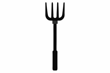 Pitchfork silhouette, Pitchfork icon vector, Devil pitchfork silhouette
