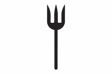 Pitchfork silhouette, Pitchfork icon vector, Devil pitchfork silhouette