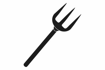 Pitchfork silhouette, Pitchfork icon vector, Devil pitchfork silhouette