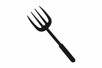Pitchfork silhouette, Pitchfork icon vector, Devil pitchfork silhouette