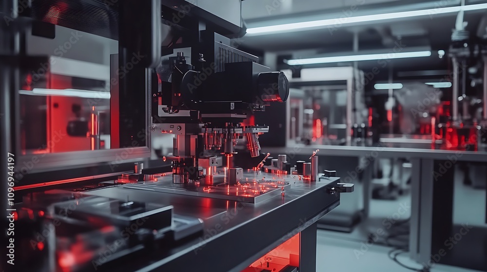 Poster a high-tech physics lab using augmented reality to simulate the effects of relativistic speeds on ma