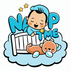 sticker design of baby nap