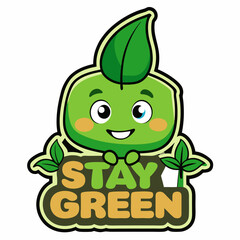 sticker design of stay green