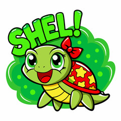 sticker design of  shel