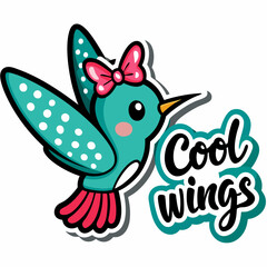 sticker design of cool wings