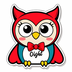 sticker design of owl