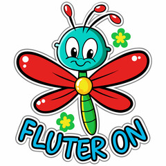 sticker design of flutter on