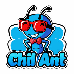 sticker design of chil ant