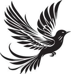 Fototapeta premium flying bird icon silhouette with white back ground