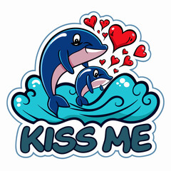 sticker design of kiss me