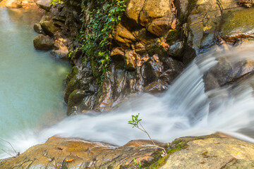 Water flowing, Waterfall, Natural background, Tunisian Landscape, Ain Draham, Jendouba, Tunisia