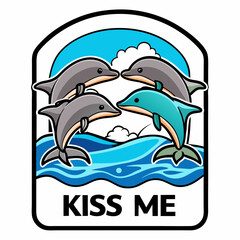 sticker design of kiss me