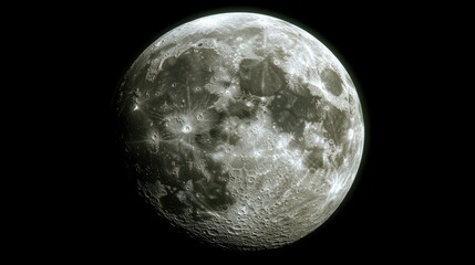 Obraz premium Detailed moon surface craters outer space astronomy night sky close-up science exploration
