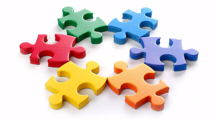 Business concept of teamwork with a jigsaw puzzle.