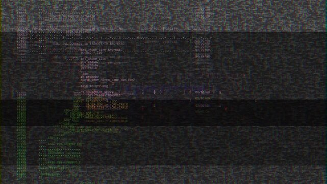 Computer Code Programming Hacking Digital Glitch Overlay Effect Background. warning message hacked alert. Error signal Virus code software hack. Malware Malicious software virus Security. Cyber System