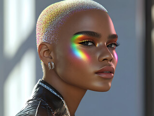 Photorealistic portrait of LGBTQ+ LGBTQIA+ pride month celebration