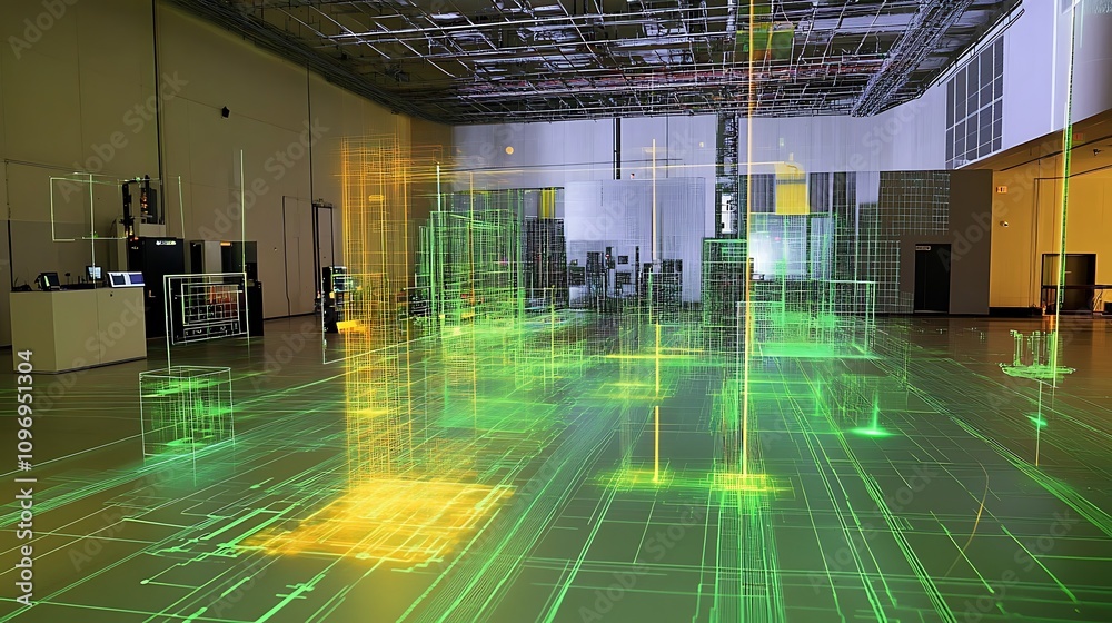 Poster a high-tech physics facility with augmented reality for visualizing the effects of quantum mechanics