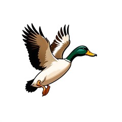 Fototapeta premium flying duck logo isolated on white background 