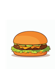 Burger vector isolated illustration. Hamburger artwork