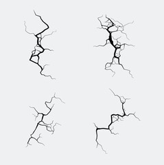 Ground cracks, breaks on land surface from earthquake 