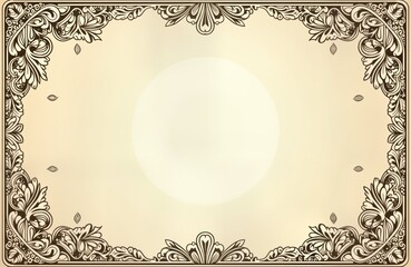 Vintage funeral flyer mockup. Aged paper background. Intricate lace border. Empty text space. Perfect for memorial design. Suitable for printing. Elegant design. Use for invitations cards. Create