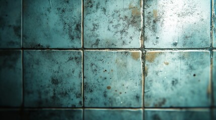 Aged Teal Square Tiles Wall Texture