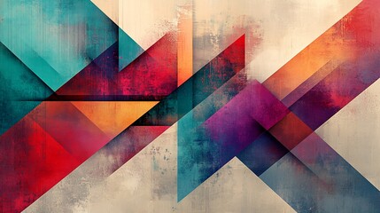 Fototapeta premium Colorful Abstract Geometric Shapes Creating Dynamic Patterns on a Textured Background