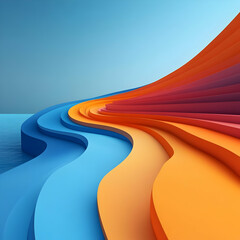 Abstract 3D Wave Background Illustration