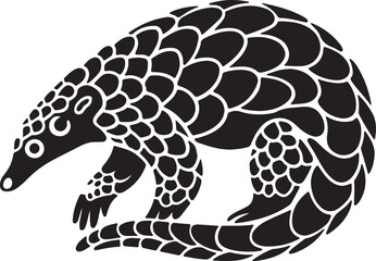 Fototapeta premium A silhouette vector im ageof a pangolin.