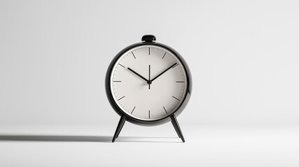 Stylish black desk clock showcasing minimalistic design and classic features in a bright and modern interior setting