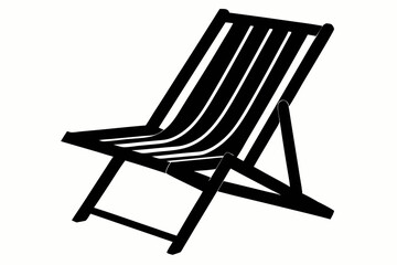 Beach chair, Beach chair silhouette vector, Chair icon vector