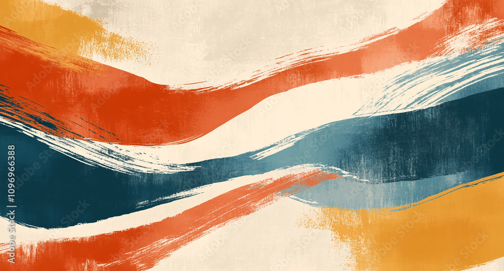 Poster Abstract colorful waves on a textured background creating a vibrant artistic display for creative projects