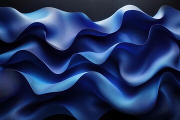 Obraz premium black abstract background with dark azure, cobalt, and sapphire blue gradients. geometric waves create a sense of depth and movement; a modern artistic expression