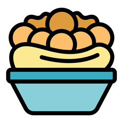 Enjoying a traditional greek dessert of loukoumades, small golden brown dough balls, served in a bowl and generously drizzled with honey and sprinkled with sesame seeds