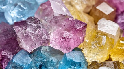 Fototapeta premium Crystals with druze. Illustration for banner, poster, cover, brochure or presentation.