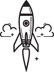 Rocket Icon Vector Illustration with Transparent Background