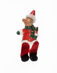 toy figurine ceramic Santa Claus isolated on white background