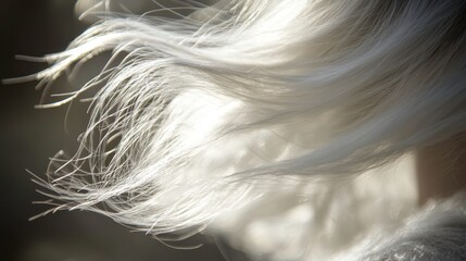 Fototapeta premium Soft Flowing White Hair in Gentle Light