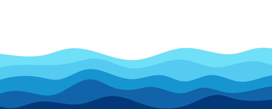 Sea waves layered vector background illustration and sea beach vector illustration.