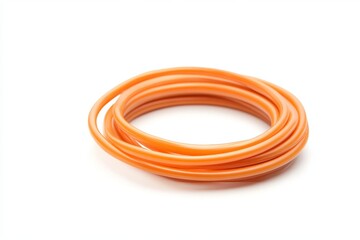 Naklejka premium Orange coaxial cable coil, flexible and durable for various uses