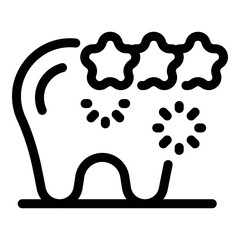 Clean tooth with three stars, symbolizing a top tier dental rating, highlighting effective oral care
